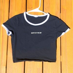 Garage Black and White Crop Top